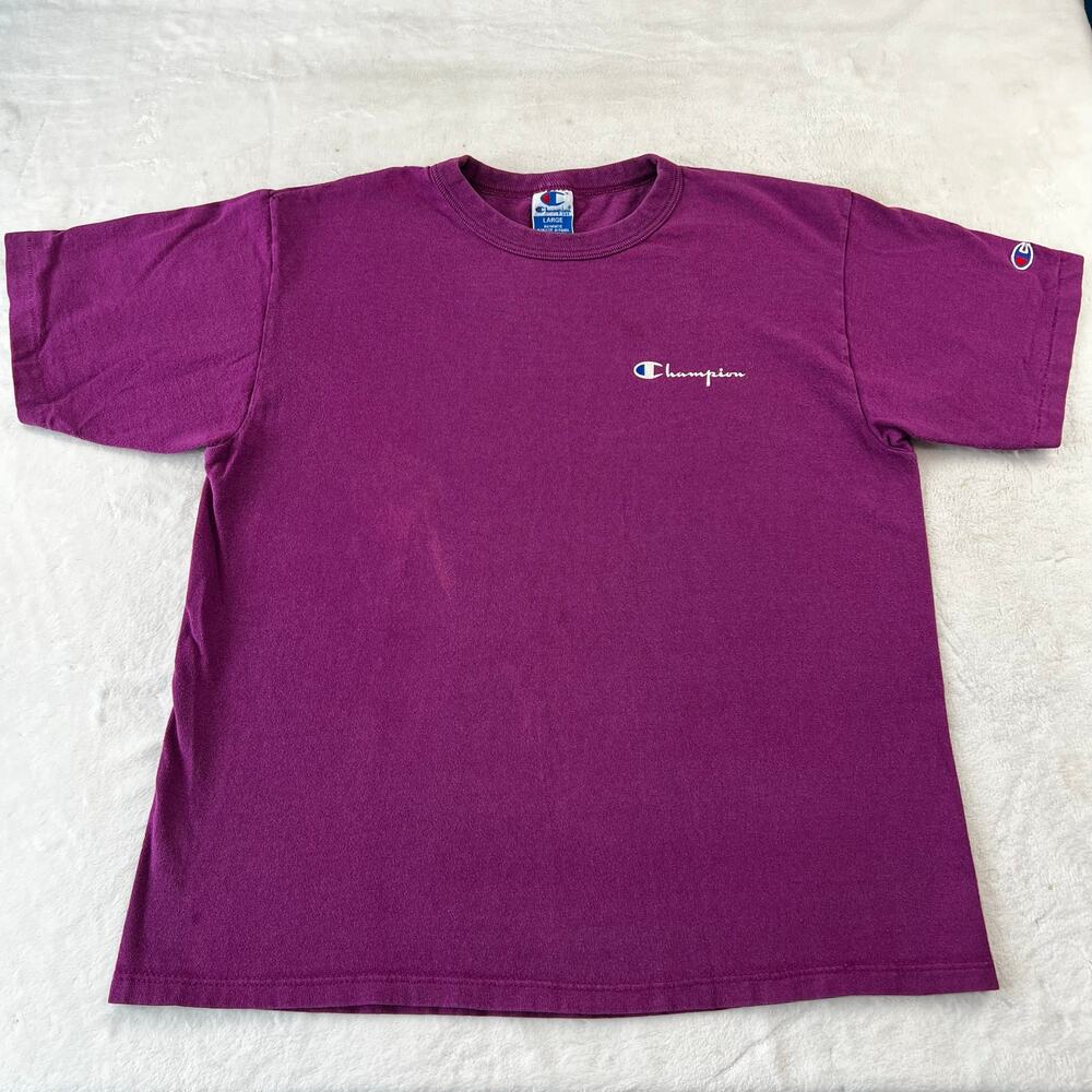 Champion Vintage Purple Short Sleeve T-Shirt Women's size Large USA Made